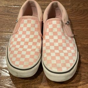 Girls light pink and white vans size 4